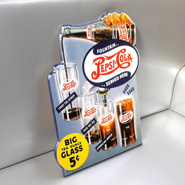 PEPSI（ペプシ） アンティークデザイン 木製看板 ダイカットプラーク 5