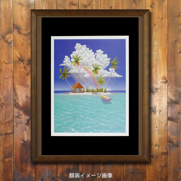 宅送 ハワイアンポスター 風景シリーズ 虹と小島 アートプリントサイズ 縦26 3 横 5cm コード無し Aynaelda Com