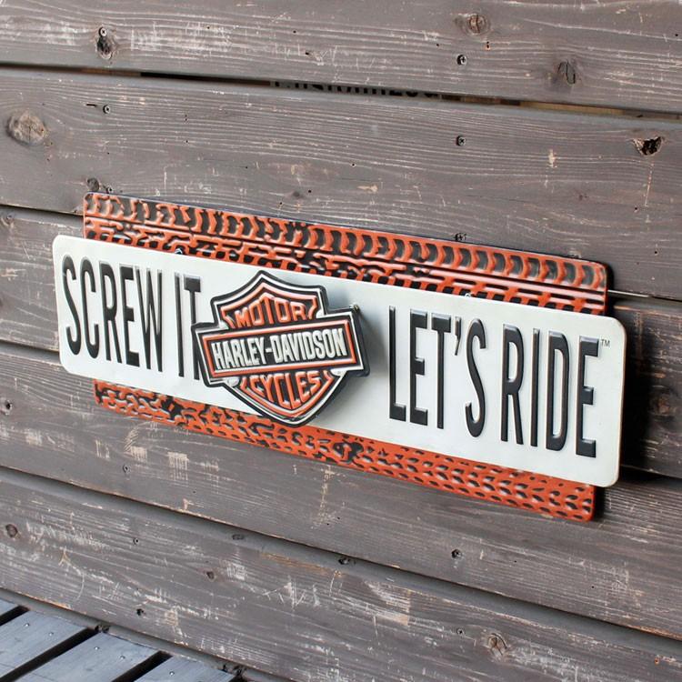 Harley Davidson 看板 ハーレーダビッドソン SCREW IT - LET'S Harley Davidson 看板 ハーレーダビッドソン SCREW IT - LET'S