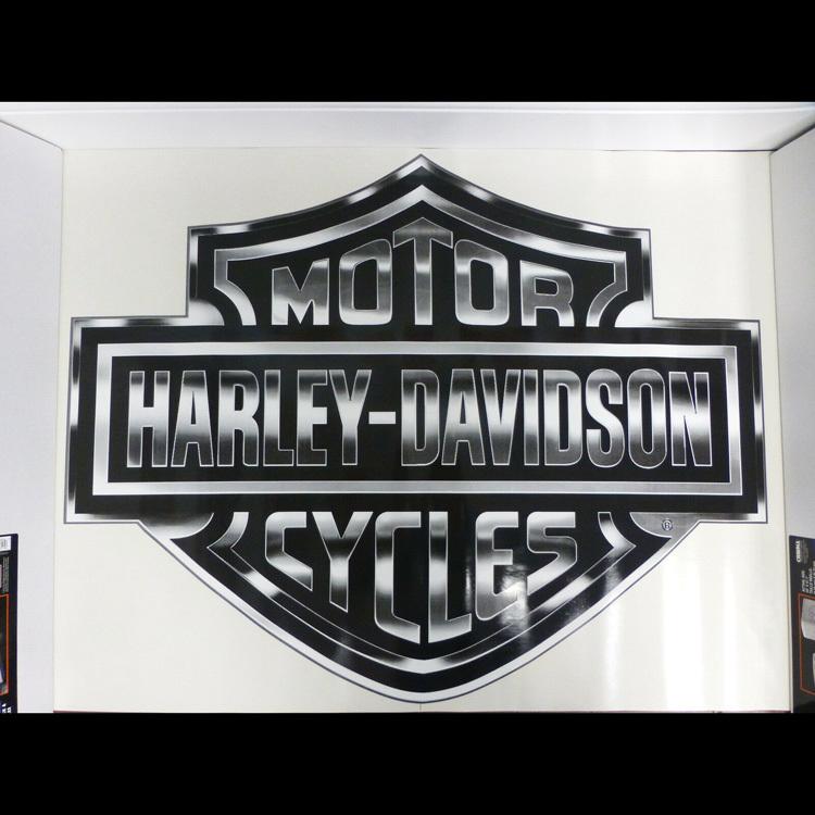 ≪超目玉☆12月≫ ステッカー ハーレーダビッドソン メガデカール ”CLASSIC H-D Bamp;S LOGO” 白黒 CG4330 ビニル製  約73.6×94cm Harley-Davidson 特大 BIG lifetree.ca