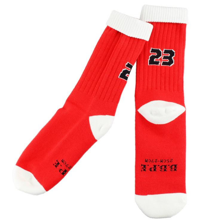 靴下S-SOCKS #23 レッド 幅7.5×高さ38cm コットン / アクリル製 クルー スポーツ ソックス 日本製 メンズ｜colour｜02