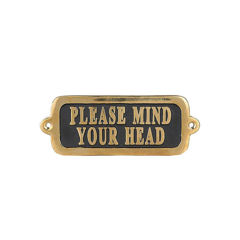 DULTON ダルトン ブラスサイン PLEASE MIND YOUR HEAD（頭上注意） GS559-326MYH2 （2行タ｜colour