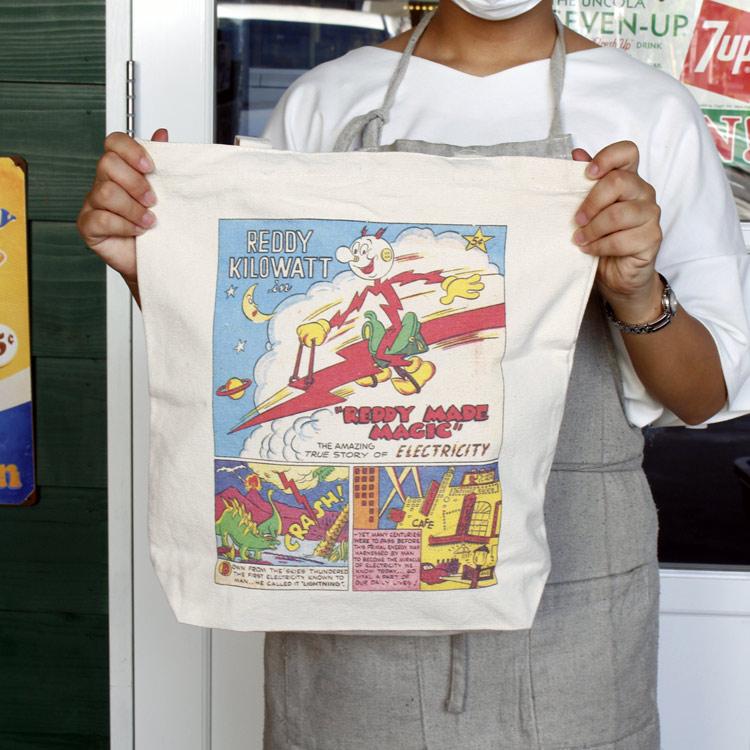 バッグ アメリカンコミック トートバッグ レディキロワット Reddy Kilowatt エコバッグ キャラクター アメリカン雑貨 K アメリカン雑貨colour Yahoo 店 通販 Yahoo ショッピング