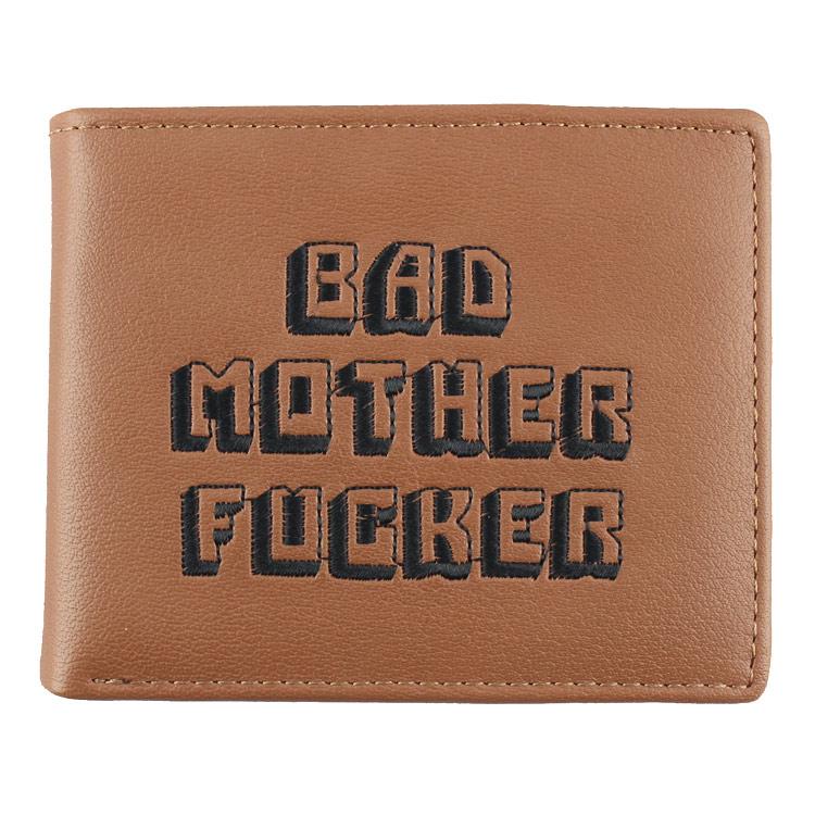 パルプフィクション BMF ブラウンレザー 刺繍文字 二つ折り財布 パルプフィクション BMF ブラウンレザー 刺繍文字 二つ折り財布