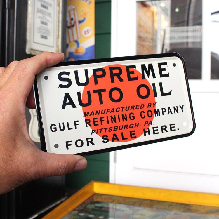 バイクナンバープレート型CMプレート Suprime Auto Oil 縦10×横18cm