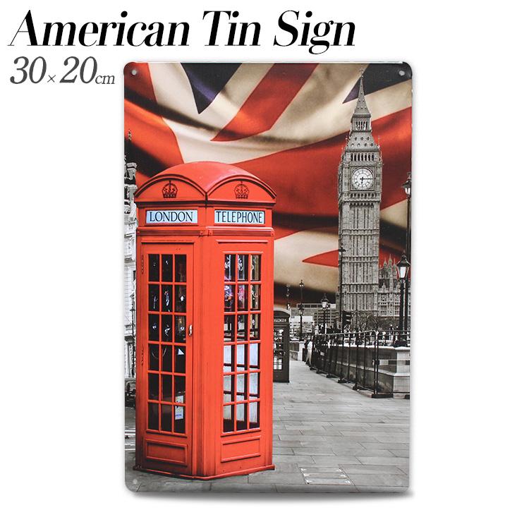 ティンプレート イギリス ロンドン 電話ボックス H30×W20cm ブリキ製