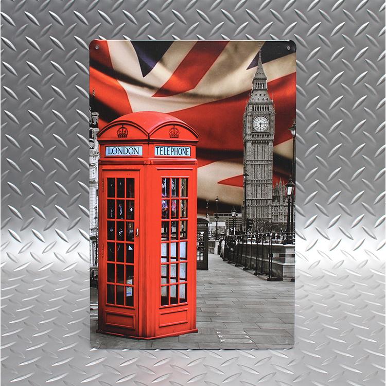ティンプレート イギリス ロンドン 電話ボックス H30×W20cm ブリキ製