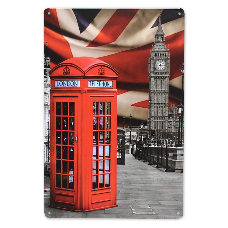 ティンプレート イギリス ロンドン 電話ボックス H30×W20cm ブリキ製
