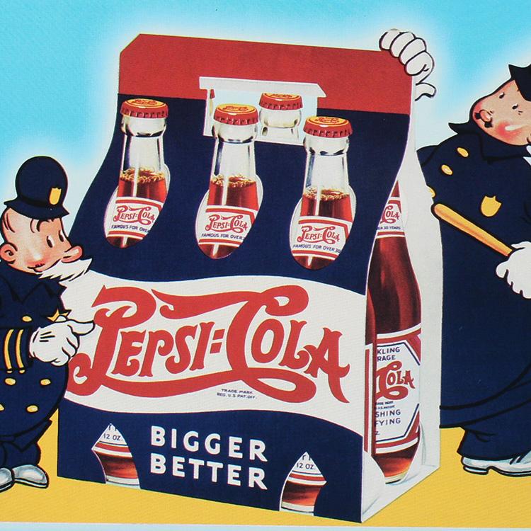 PEPSI（ペプシ） メタルサイン Pepsi-Cola 6Pack ペプシコーラ縦29.5