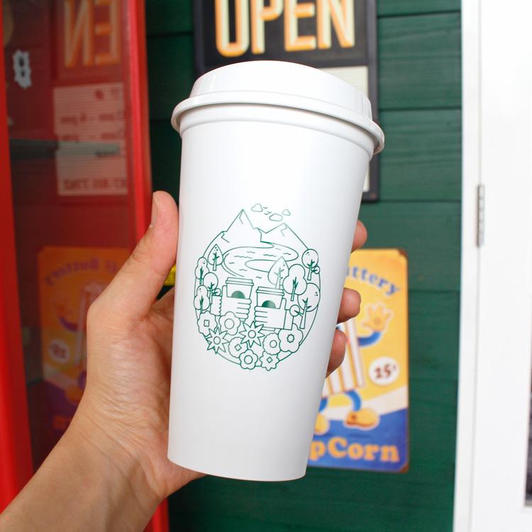 Starbucks スターバックス タンブラー キャップ付き 473ml 16oz イラスト柄 北米スタバグッズ スタバ マイボトル アメリカン雑貨 M アメリカン雑貨colour Yahoo 店 通販 Yahoo ショッピング