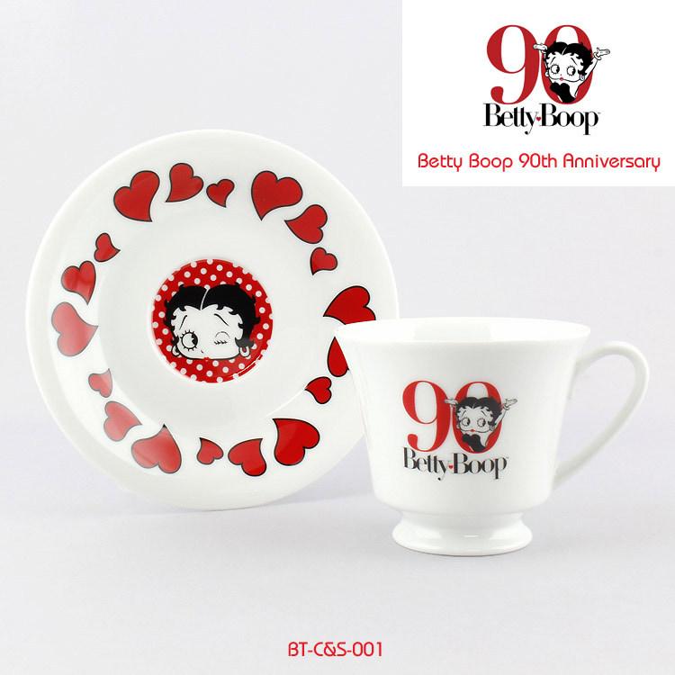 Betty Boop 90周年 カップ・ソーサーセット　　2セット BETTY BOOP（ベティ ブープ） カップ＆ソーサー 90周年記念 ティー