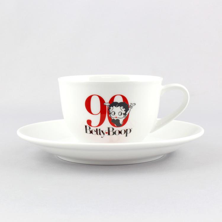 Betty Boop 90周年 カップ・ソーサーセット　　2セット BETTY BOOP（ベティ ブープ） カップ＆ソーサー 90周年記念 脚つき