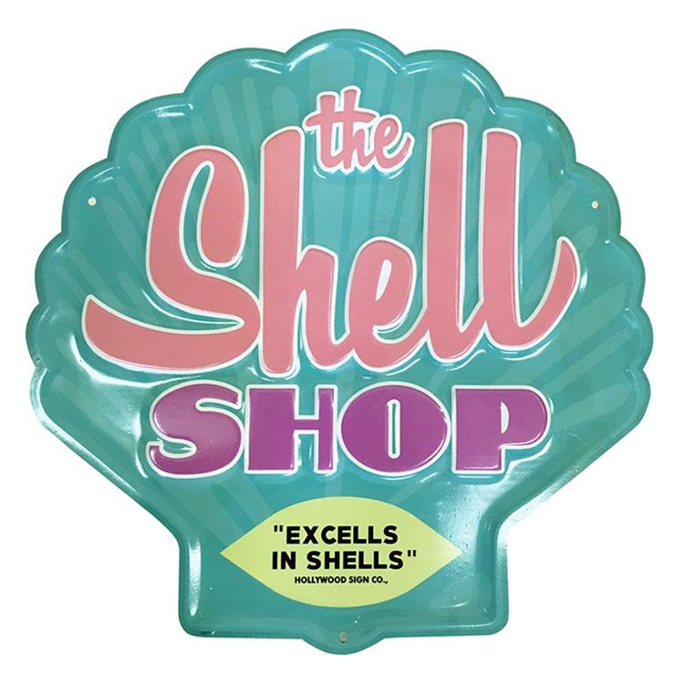 看板 エンボス メタルサイン The Shell Shop シェルショプ 高さ40 幅40cm ブリキ看板 店舗 インテリア アメ Sho アメリカン雑貨colour Yahoo 店 通販 Yahoo ショッピング