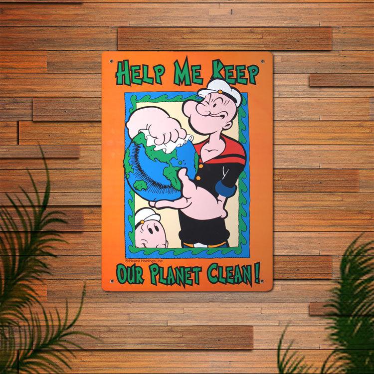 看板 プラスチックメッセージサイン ポパイ プラネットクリーン 縦33.5