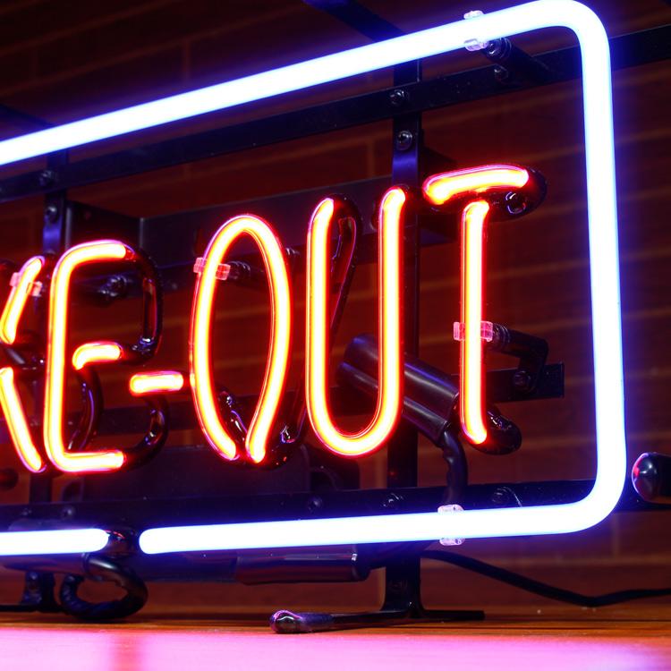 TAKE OUT ネオンサイン 照明 カフェ TAKE-OUTネオン ネオンサイン 通販