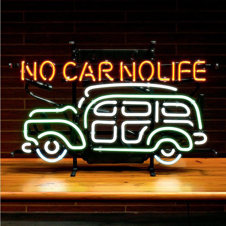 ネオンサイン / NO CAR NO LIFE ノーカーノーライフ 高さ33.5×幅51.5×奥行13cm（デザインサイズ：高さ2