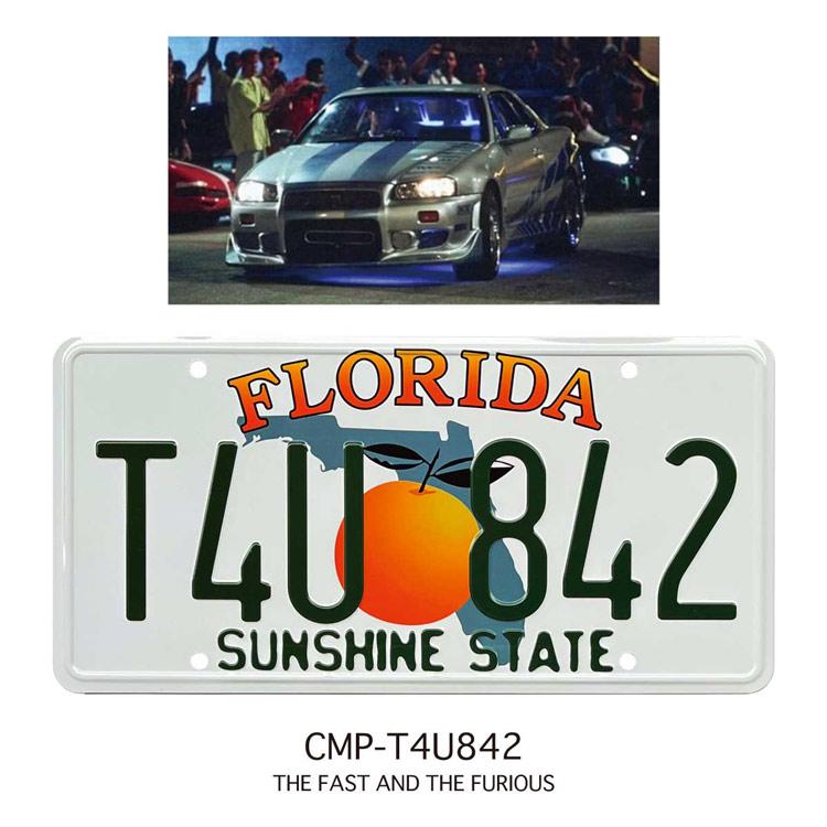 ムービーナンバープレート T4U842 （THE FAST & FURIOUS ワイルド 