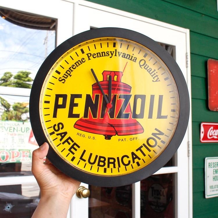 新品 PENNZOIL ペンズオイル クロック 時計 壁掛け OIL アメリカ