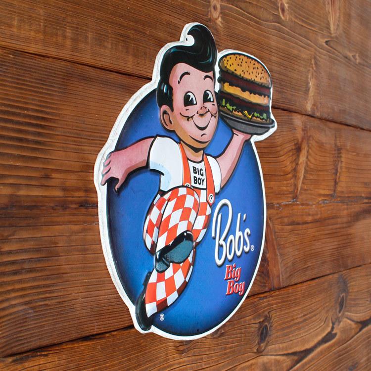 ダイカットメタルサイン「BIG BOY ビッグボーイ」縦34×横31cm ブリキ製