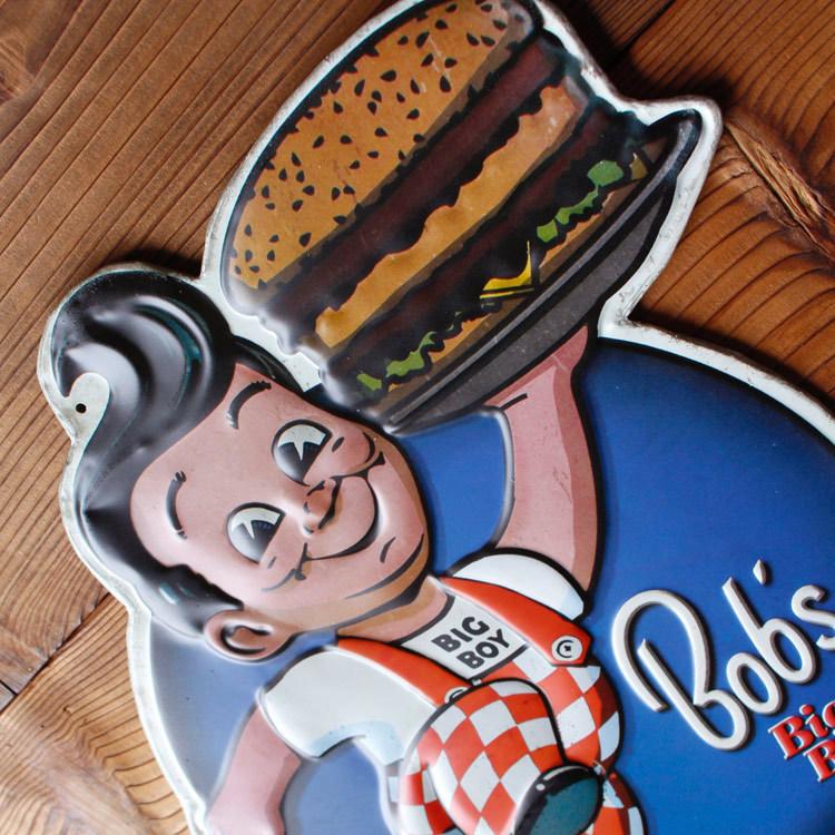 ダイカットメタルサイン「BIG BOY ビッグボーイ」縦34×横31cm ブリキ製
