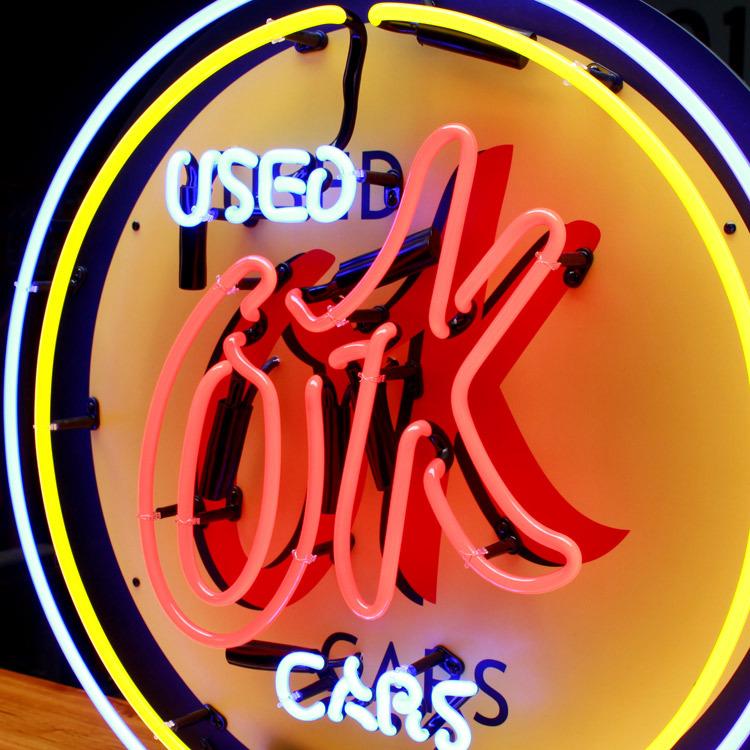 看板 ネオンサイン OKユーズドカー OK USED CARS ネオン菅 GM 看板 ネオンサイン OKユーズドカー OK USED CARS ネオン菅 GM