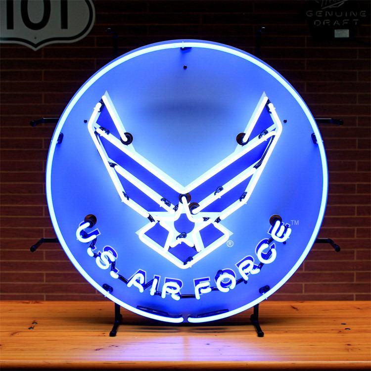 看板 ネオンサイン U.S エアフォース 高さ60.5×横60.5×奥行き15cm AIR FORCE オフィシャル アメリカ空