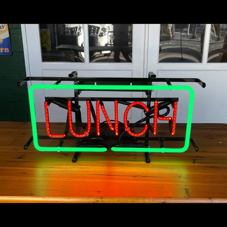 ネオンサイン LUNCH ランチ 高さ23.5×幅45.5×奥行き12.5cm ネオン管