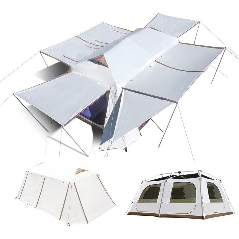 【まとめ売り】 Kanggogo ワンタッチ テント ロッジテント 4-8人用 大型ファミリーテント ツールームテント 日除け/紫外線カット/防雨/防風 家 【G7375870088】(25872円)