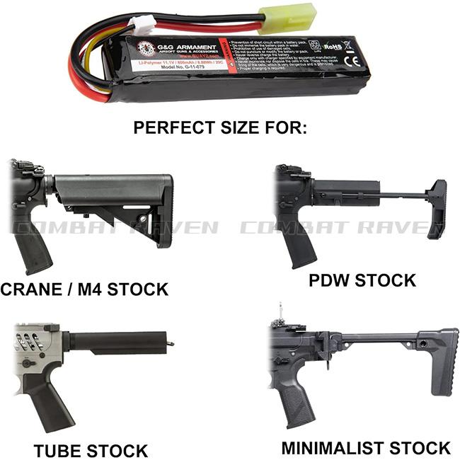 G&G 【G＆G ARMAMENT】Li-Po 7.4V 800mAh バッテリー (For M4/M16