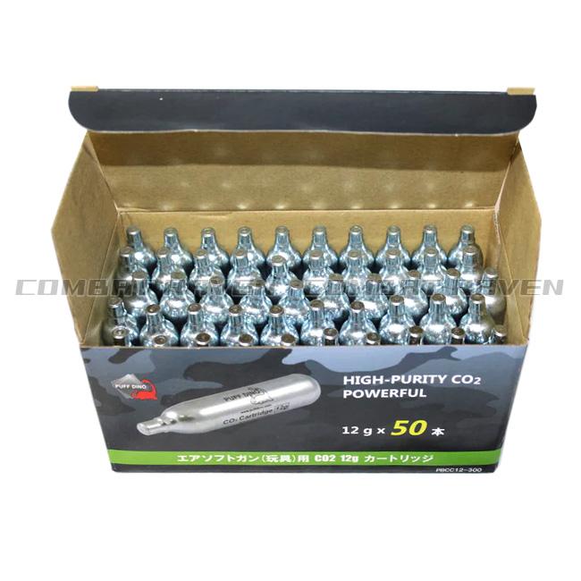 【BATON airsoft】PUFF DINO CO2カートリッジ 12g 50本セット/二酸化炭素ガス/高品質/CO2ガスガン ...