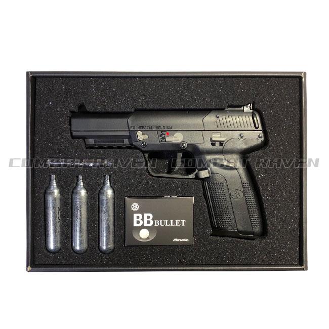 【マルシン】18才以上用6mmCO2ガスガン FN Five-seveN V2 BLACK 真鍮ピストン/ガスブローバック/5-7/20mmレール/450103〈#0112-0659-BK#〉｜combatraven｜09