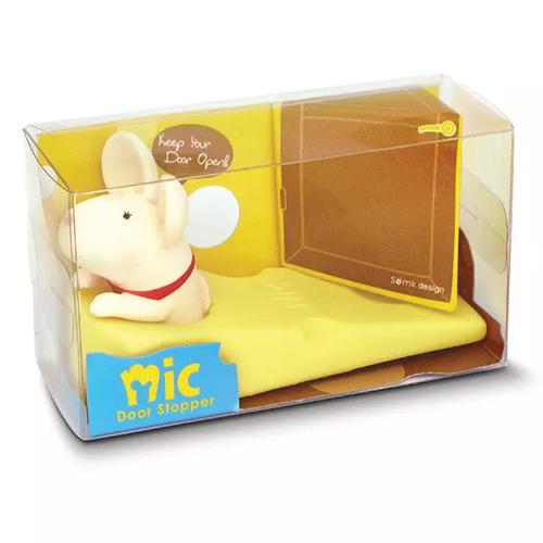 ネズミ ドアストッパー かわいい 扉止め 白 グレー 鼠 PVC ドア止め