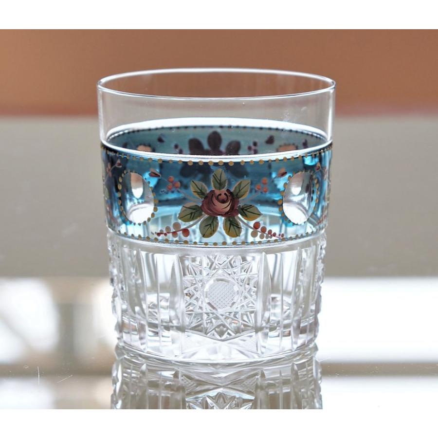 【新品未使用】ボヘミアングラス　ブルーラスターローズ　花瓶 楽天市場】【送料無料】ボヘミアングラス ブルーラスターローズ