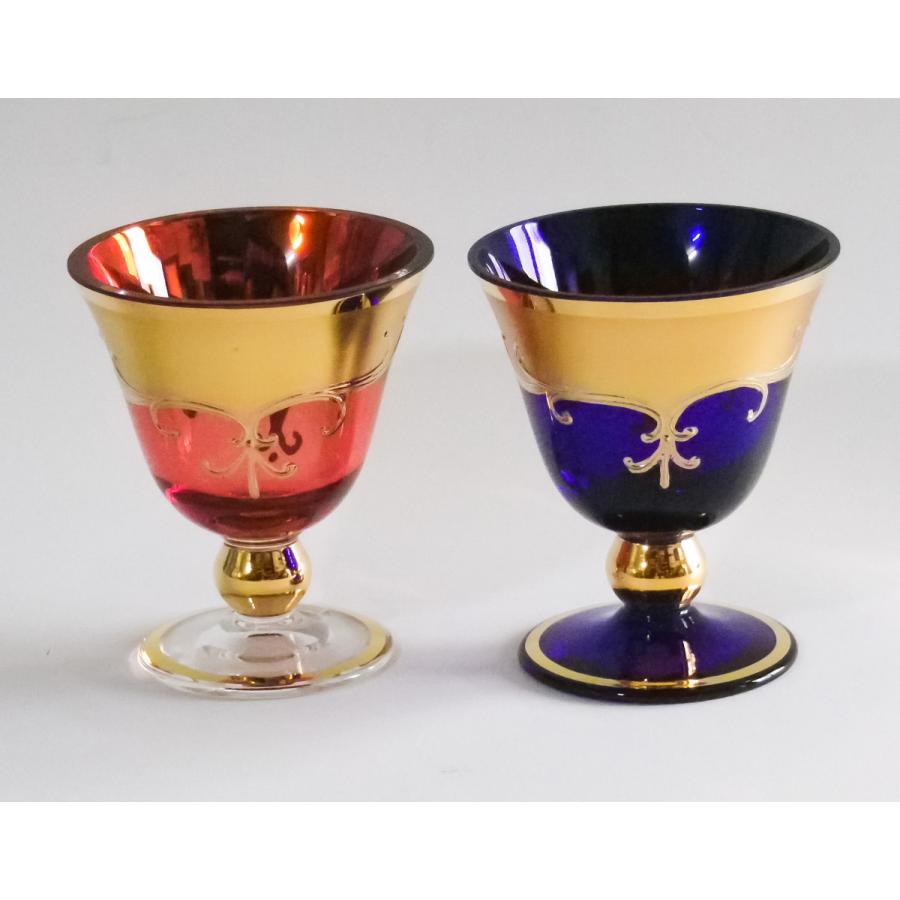 ボヘミアンクリスタル　エーゲルマン　 グラス2個セット ボヘミアングラス エーゲルマン ハイエナメル ワイングラス2個