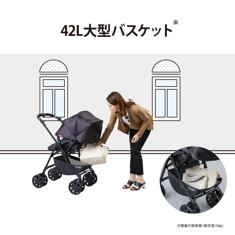 Combi ベビーカー 折りたたみ式 グレー/ネイビー Combi ベビーカー バギー 軽量 コンパクト a型 1カ月 折りたたみ
