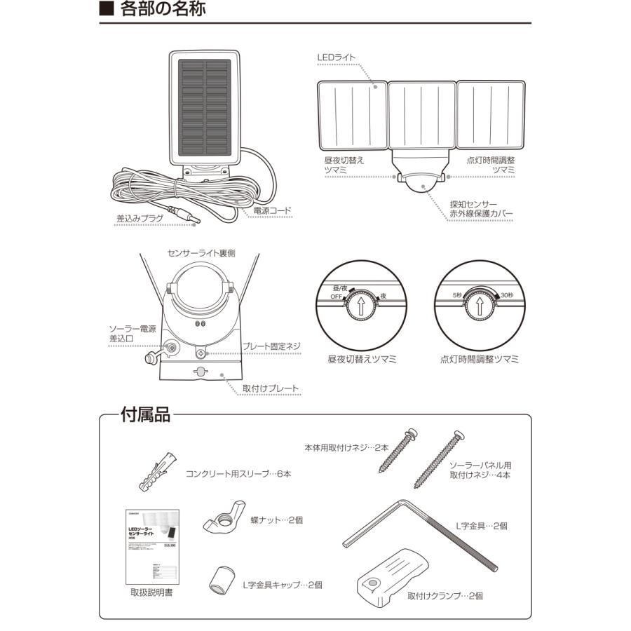 人感 センサー ライト 屋外 LED ソーラー ライト クランプ 分離 玄関 灯 照明 明るい 明暗センサー 太陽光ライト 工事不要 駐車場 器具 防水規格 防雨 外灯 防犯｜comcon｜10