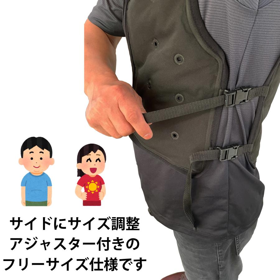 気化熱冷却ベスト　クールベスト フリーサイズ　グレー 空調作業服 の インナー にも ひんやり 注水ベスト 気化熱ベスト