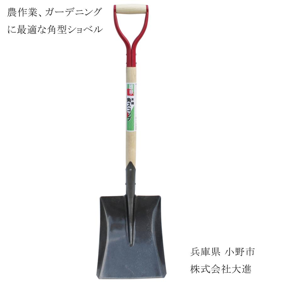 DAISHIN（大進） 木柄角スコップ 軽量 丈夫 穴掘り 園芸 シャベル