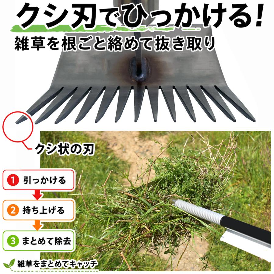DAISHIN（大進） 伸縮式 雑草根こそぎレーキ 草刈り 草削り 道具