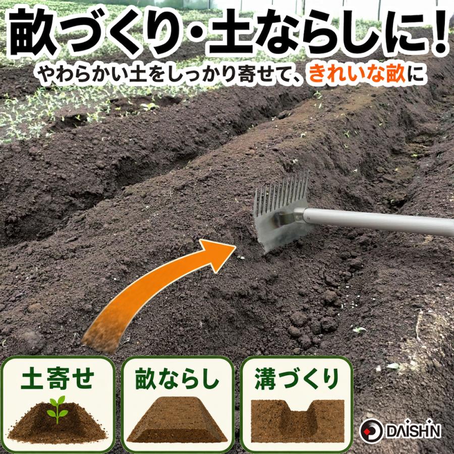 DAISHIN（大進） 伸縮式 雑草根こそぎレーキ 草刈り 草削り 道具