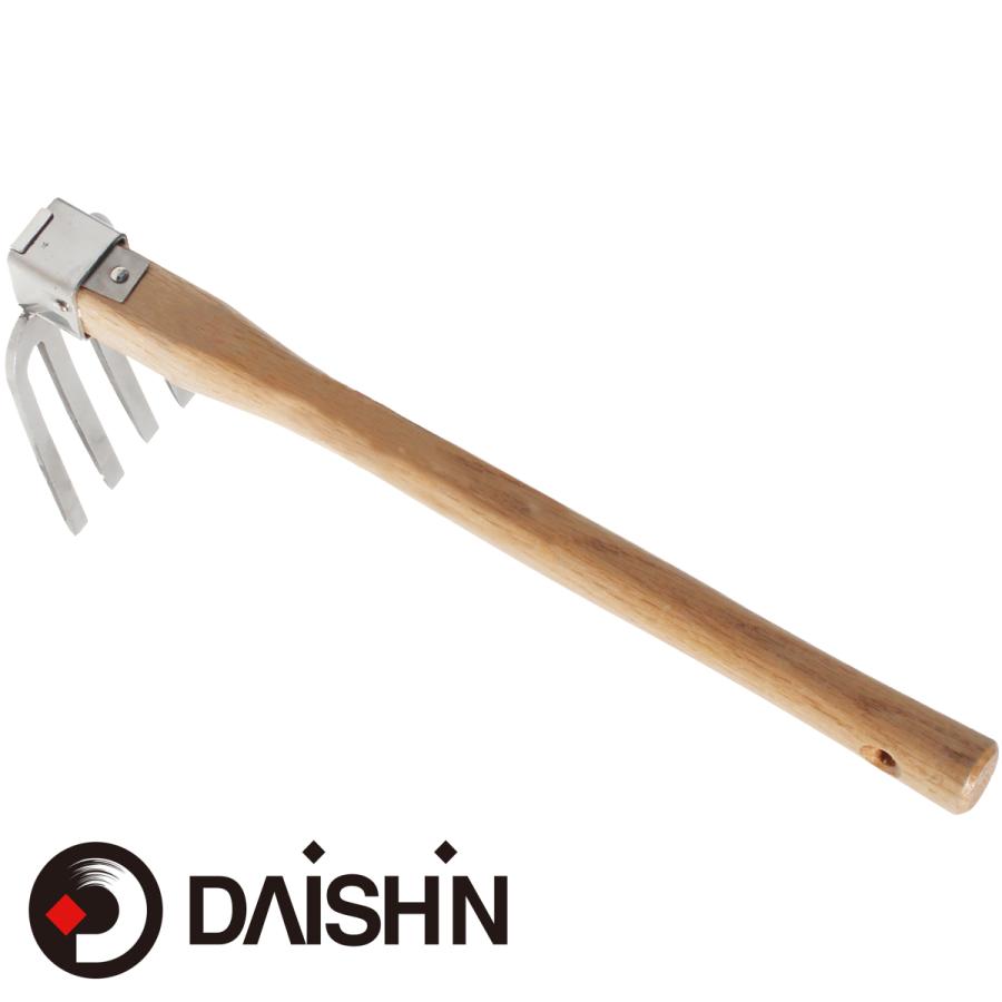 DAISHIN（大進） ステンレス 四本 鍬 多機能 除草 くわ 片手用 プロ用