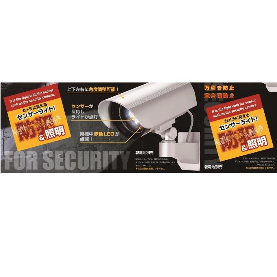 DAISHIN（大進） 防犯カメラ型 センサーライト 屋外 LED 電池式 人感