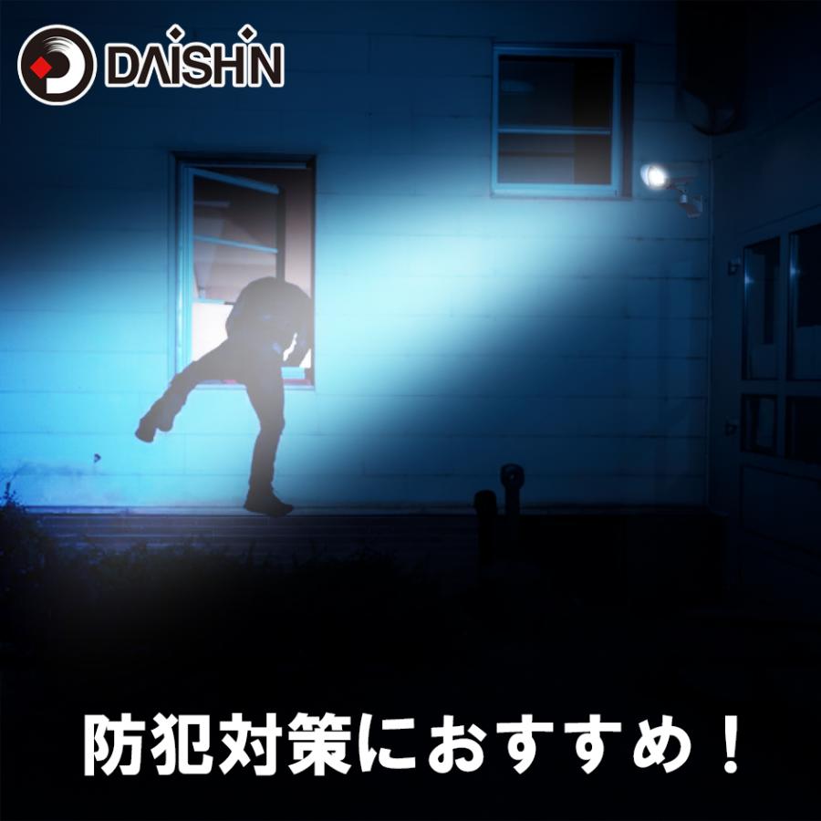 DAISHIN（大進） 防犯カメラ型 センサーライト 屋外 LED 電池式 人感