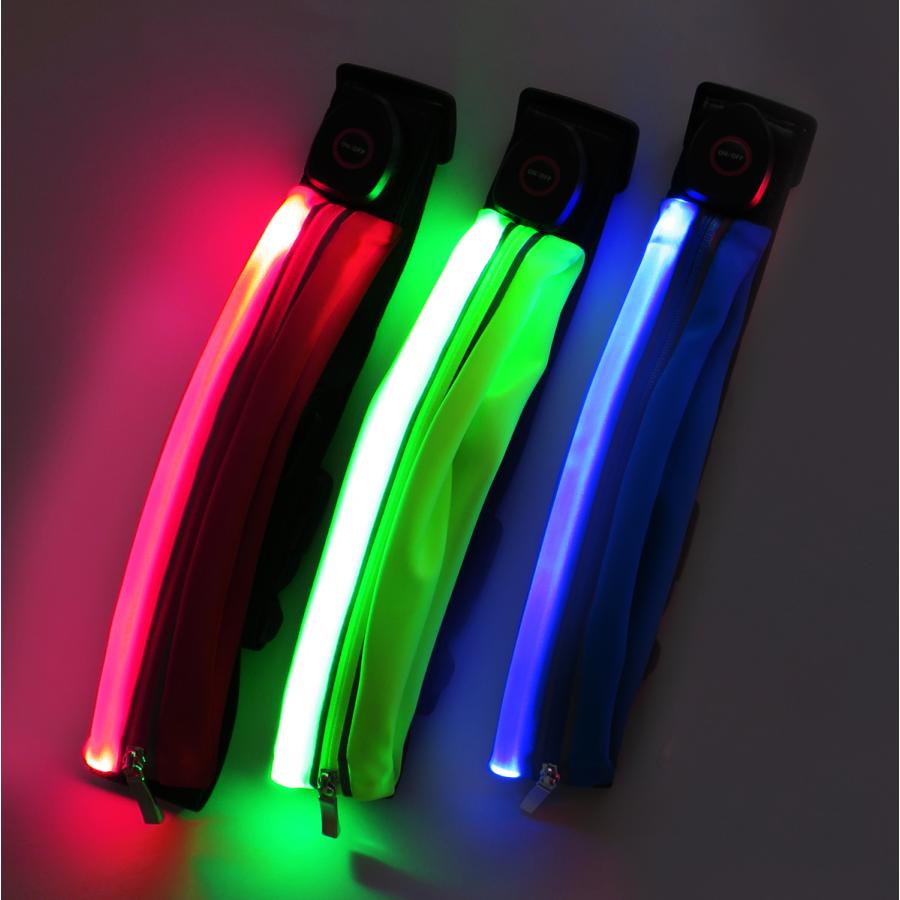 大進 USB充電式LEDライト付きウエストポーチ (ブルー) メンズ