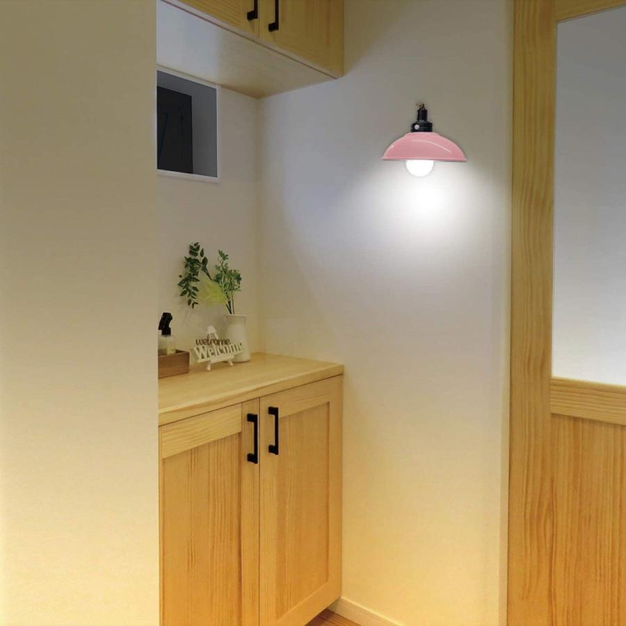 センサーライト LEDペンダント型乾電池式 ピンク 2個セット 屋内