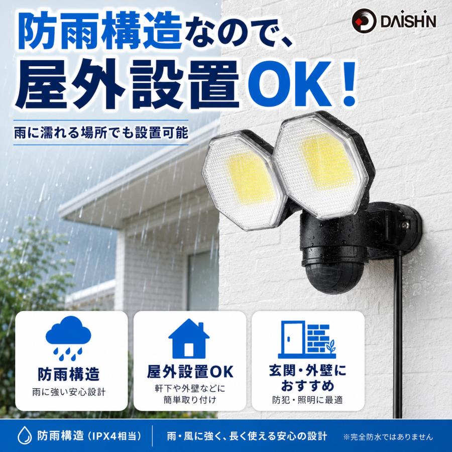 DAISHIN（大進） 人感 センサーライト コンセント式 屋外用 LED DLA