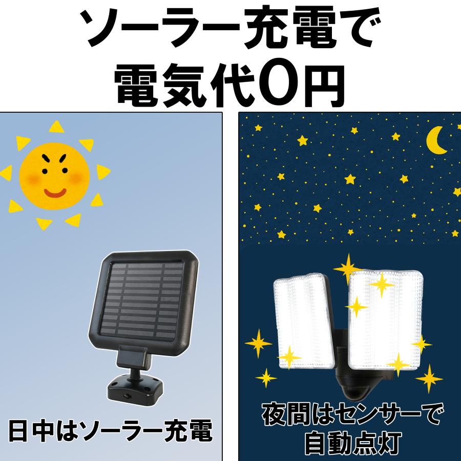 DAISHIN（大進） センサーライト ソーラー ライト 屋外 人感 LED 2灯式