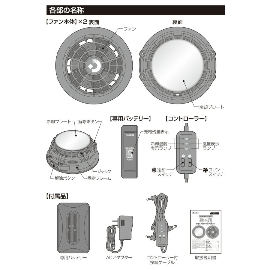 DAISHIN 冷却ハイブリットファンセット ベストは別売 ファン付ベスト