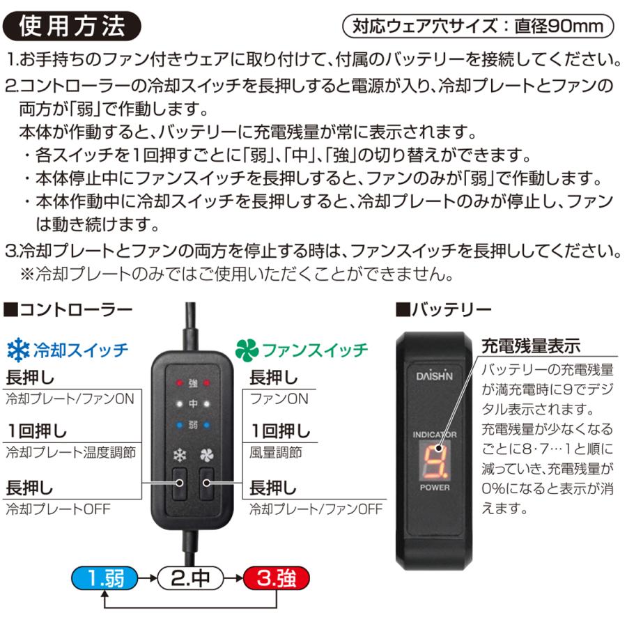 DAISHIN 冷却ハイブリットファンセット ベストは別売 ファン付ベスト