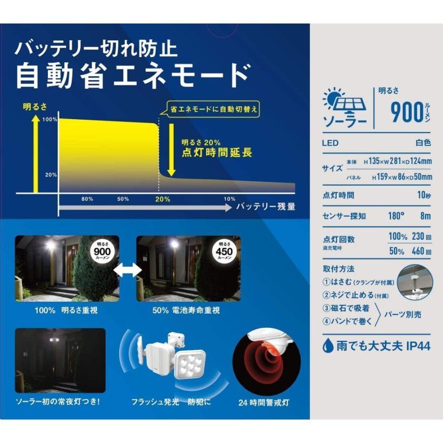 箱痛みのアウトレット品 ムサシ ソーラーセンサーライト S-220L 分離 人感センサーライト 強力 防犯ライト ガレージ 庭 玄関 灯 |  | 02